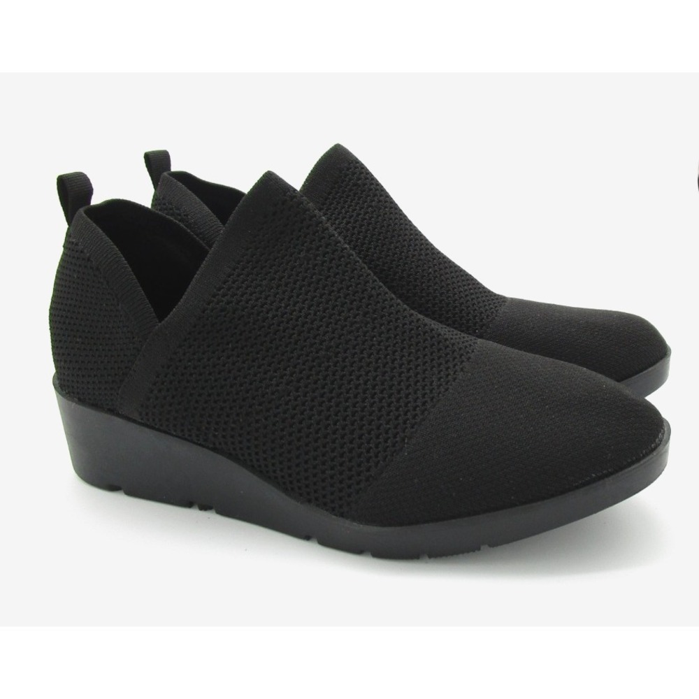 Taryn Rose Kabe Knit Wedge Ankle Booties Black Comfort Shoes Womens Size 9